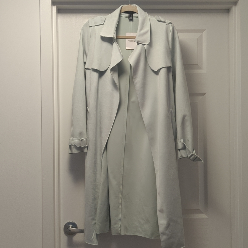 Forever 21 Mint Trench Coat